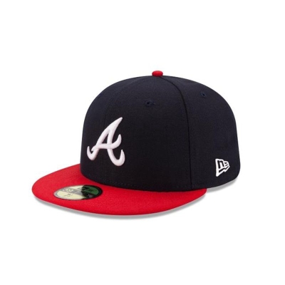 Blue Atlanta Braves Hat - New Era MLB Authentic Collection 59FIFTY Fitted Caps USA1204378